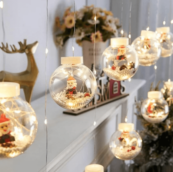 Guirnaldas de Pelotas con Luces LED Con PAPA NOEL - Imagen 2